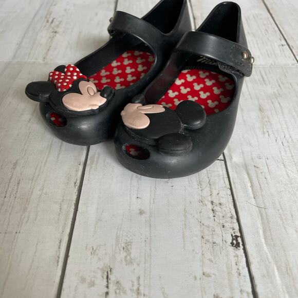 Mini Melissa Disney Minnie and Mickey Mouse Mary Jane Sandals Size 8 - Picture 1 of 9